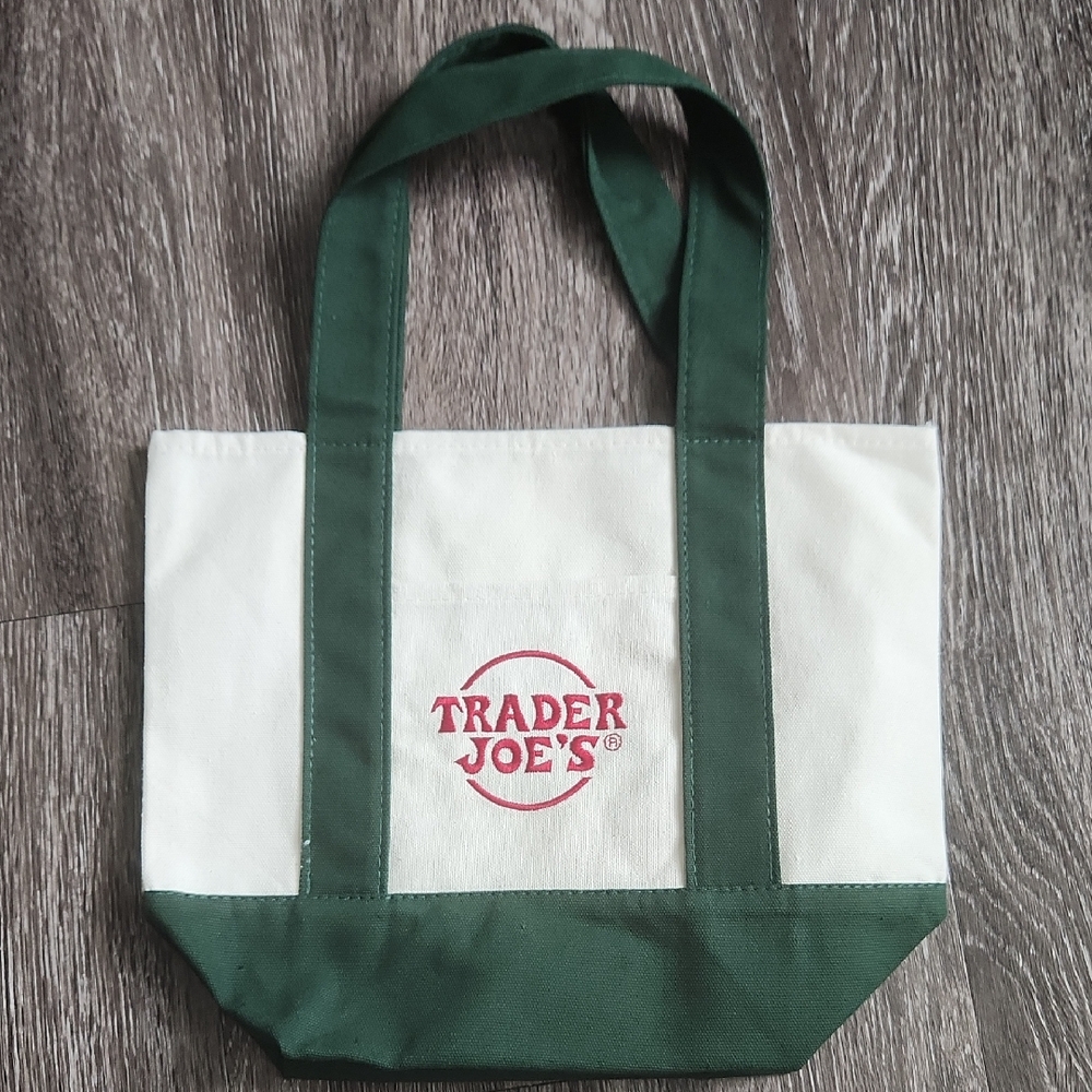 Trader Joe's Mini Green Canvas Tote Bag